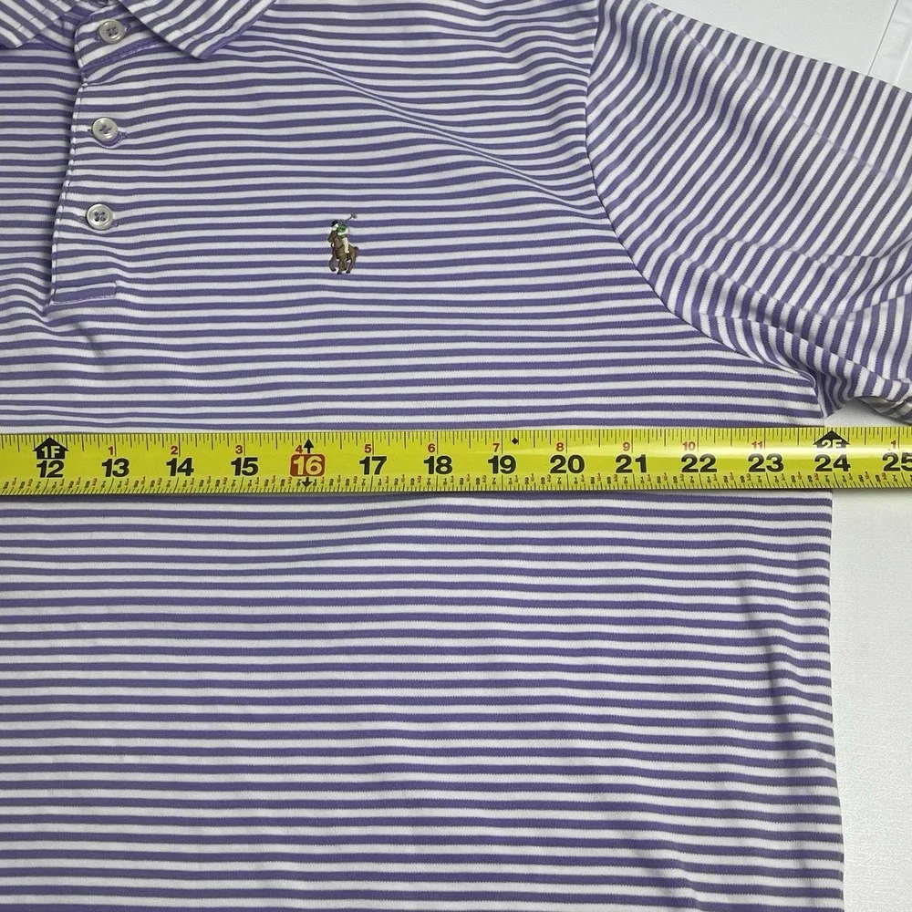 Polo Ralph Lauren Classic Fit Men's Large Purple White Stripe Flesh Pony